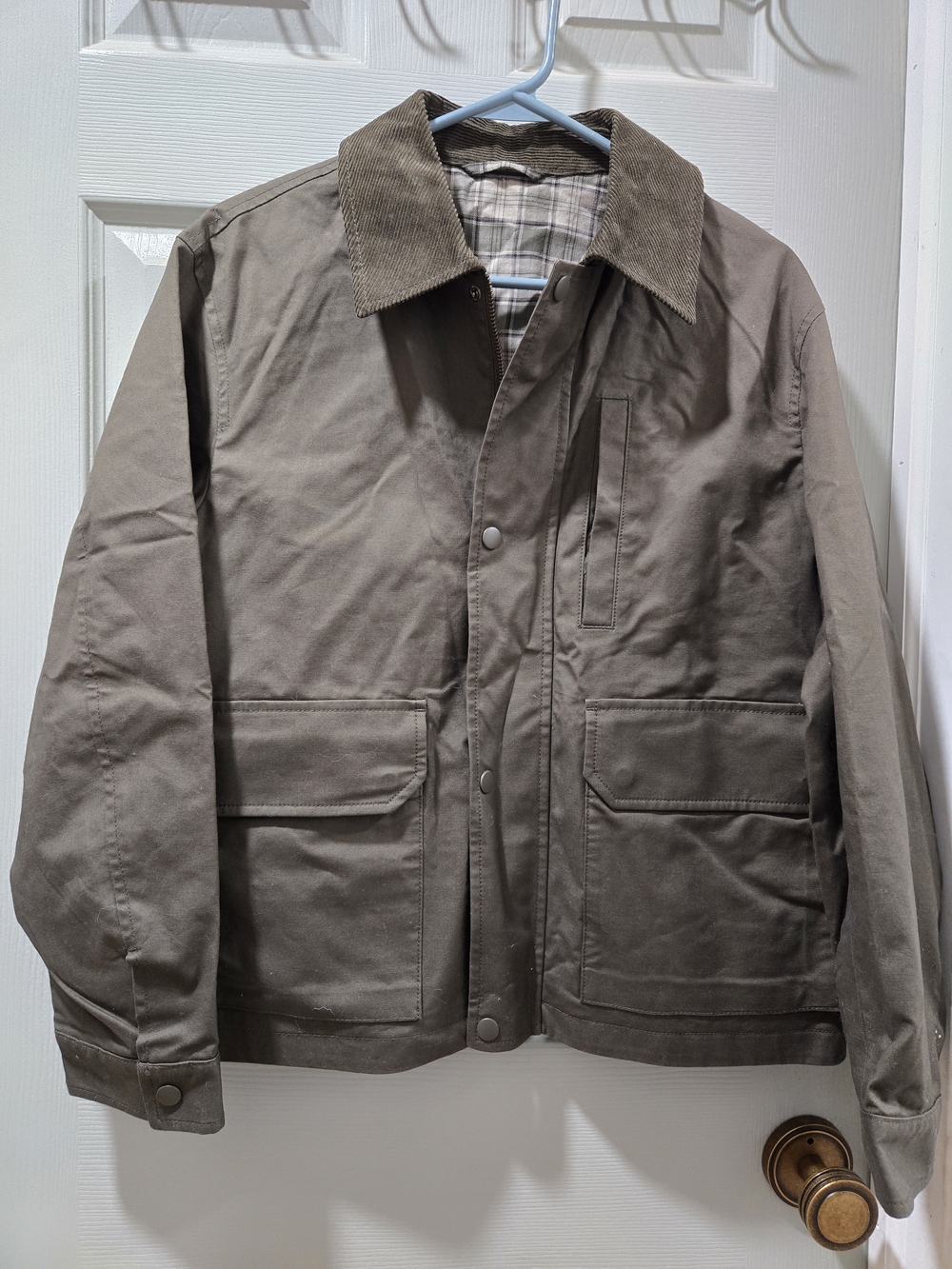 Uniqlo Olive Green Field Jacket with Corduroy Collar - Picture 2 of 8